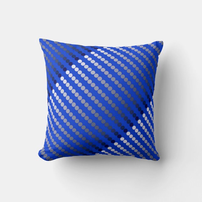 Satin dots - cobalt blue and pewter cushion (Front)