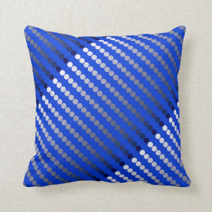 Satin dots - cobalt blue and pewter cushion