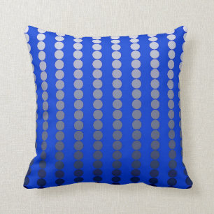 Satin dots - cobalt blue and pewter cushion