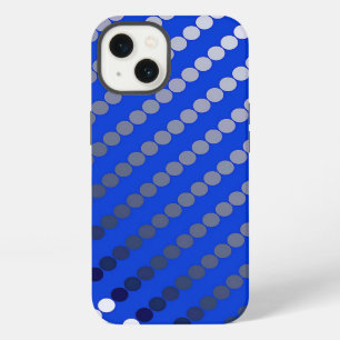 Satin dots - cobalt blue and pewter iPhone case