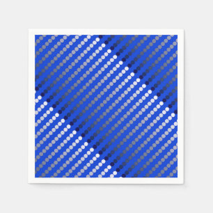 Satin dots - cobalt blue and pewter napkin