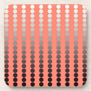 Satin dots - coral and pewter coaster