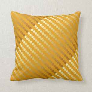 Satin dots - gold and mustard cushion