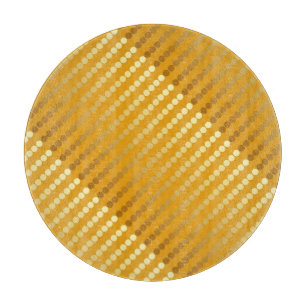 Satin dots - gold and mustard cutting board