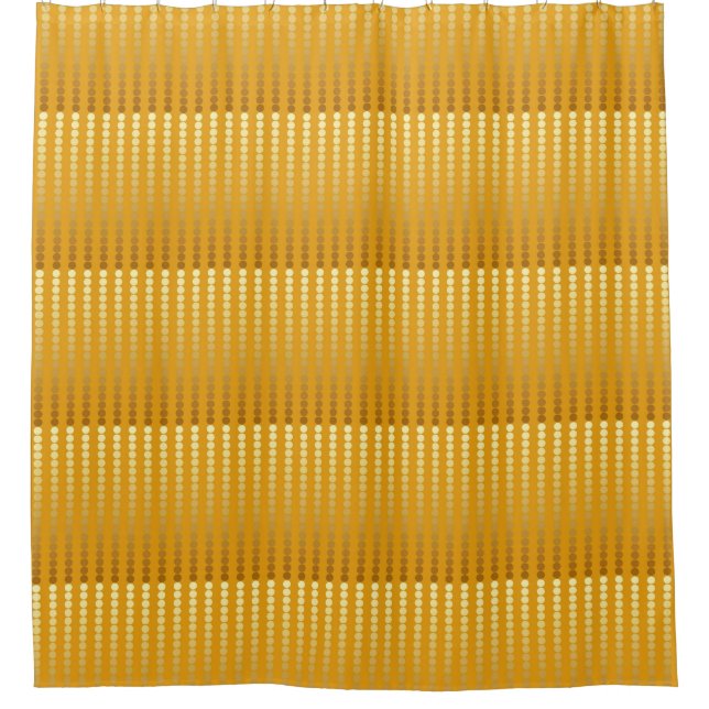 Satin dots - gold and mustard shower curtain (Front)