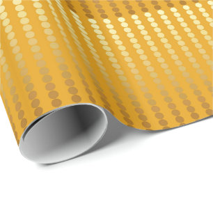 Satin dots - gold and mustard wrapping paper