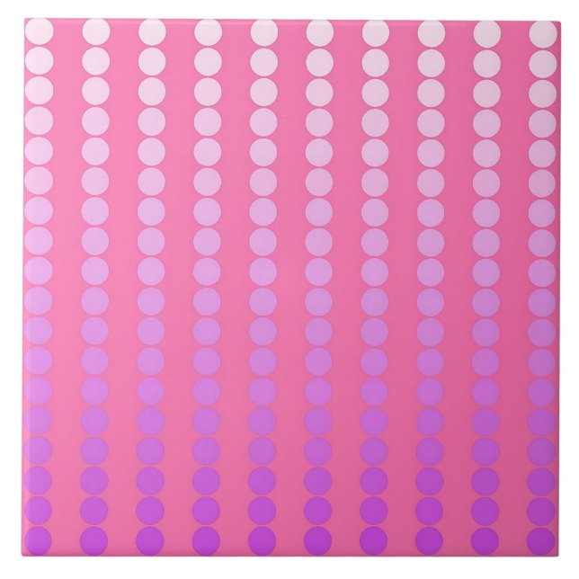 Satin dots - pink and orchid ceramic tile (Front)