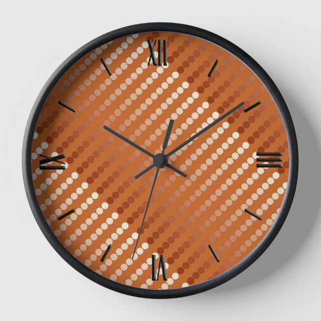 Satin dots - rust and copper clock (Front)