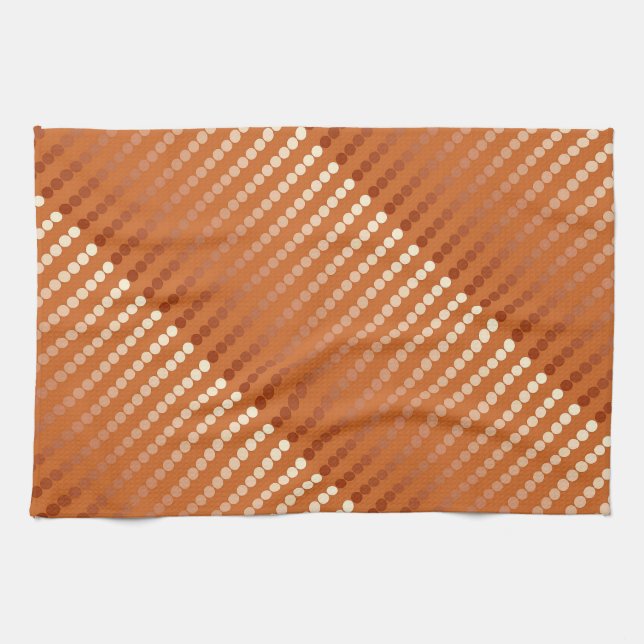 Satin dots - rust and copper tea towel (Horizontal)