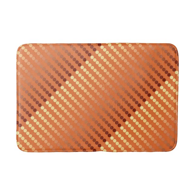 Satin dots - rust and gold bath mat (Front)