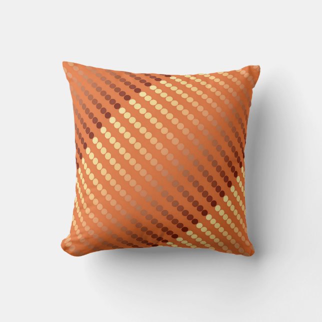 Satin dots - rust and gold cushion (Front)