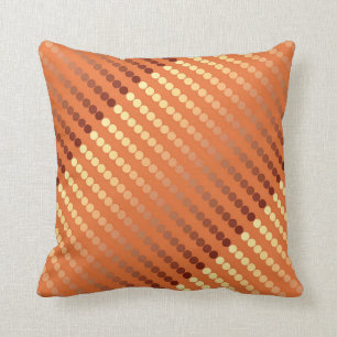 Satin dots - rust and gold cushion