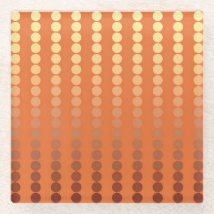 Satin dots - rust and gold glass coaster