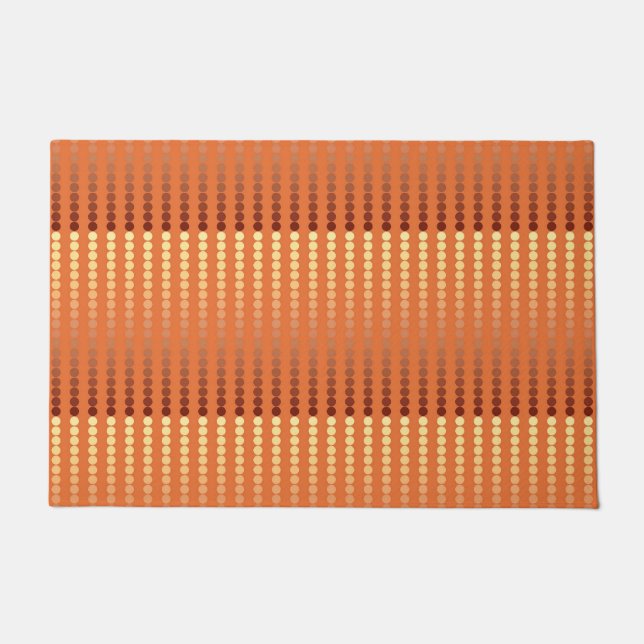 Satin dots - rust brown and gold doormat (Front)