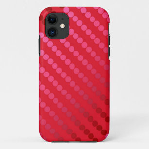 Satin dots - shades of deep red iPhone 11 case
