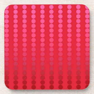 Satin dots - shades of deep red coaster