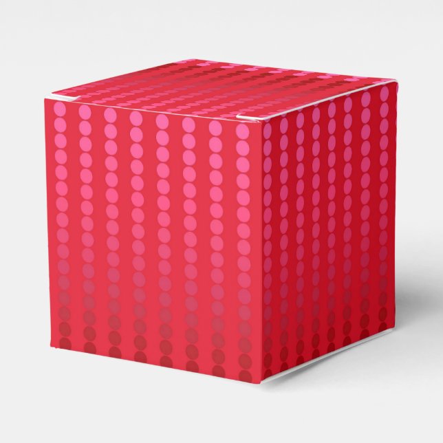 Satin dots - shades of deep red favour box (Front Side)