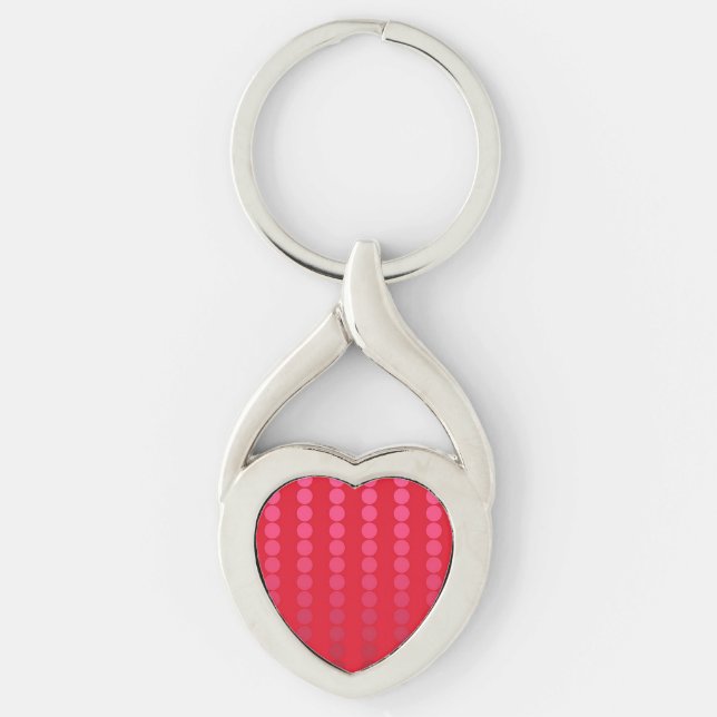 Satin dots - shades of deep red key ring (Front)