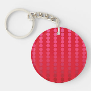 Satin dots - shades of deep red key ring