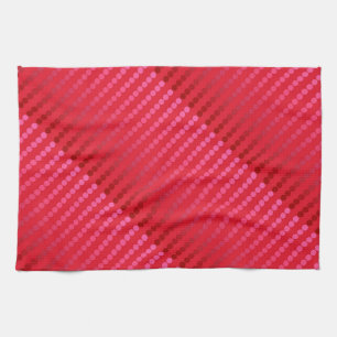 Satin dots - shades of deep red tea towel