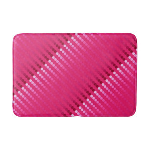 Satin dots - shades of fuchsia pink bath mat