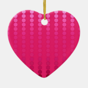 Satin dots - shades of fuchsia pink ceramic tree decoration