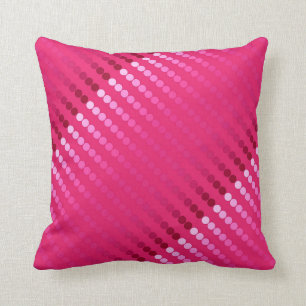 Satin dots - shades of fuchsia pink cushion