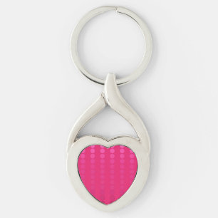 Satin dots - shades of fuchsia pink key ring