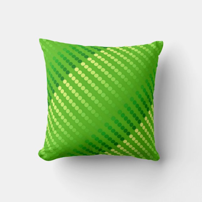 Satin dots - shades of lime green cushion (Front)