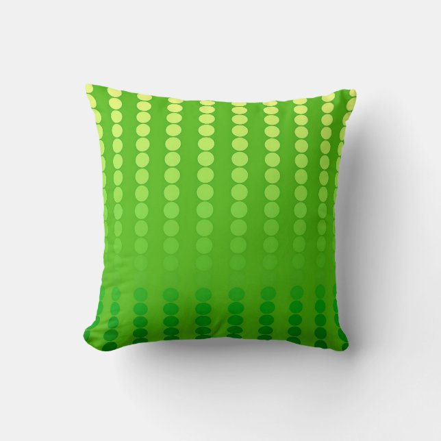 Satin dots - shades of lime green cushion (Front)