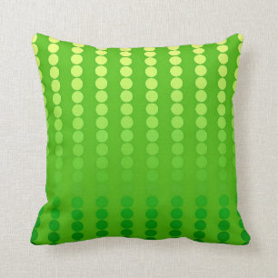 Satin dots - shades of lime green cushion