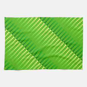 Satin dots - shades of lime green tea towel