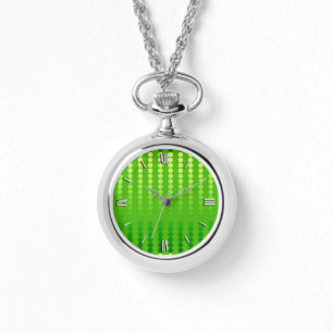 Satin dots - shades of lime green watch