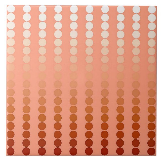 Satin dots - shades of peach ceramic tile (Front)