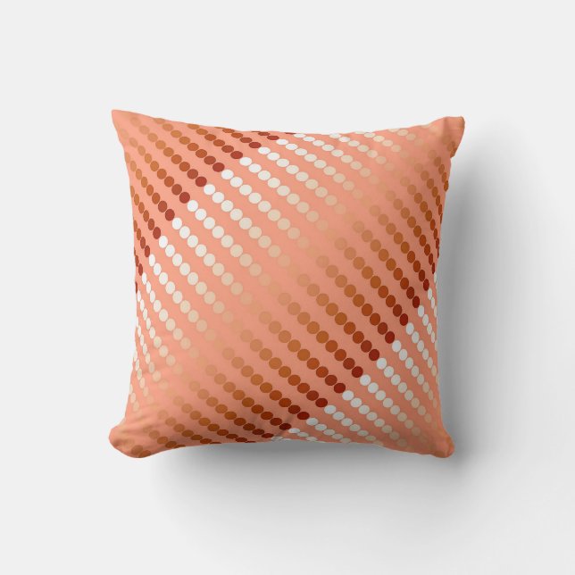 Satin dots - shades of peach cushion (Front)
