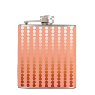 Satin dots - shades of peach hip flask