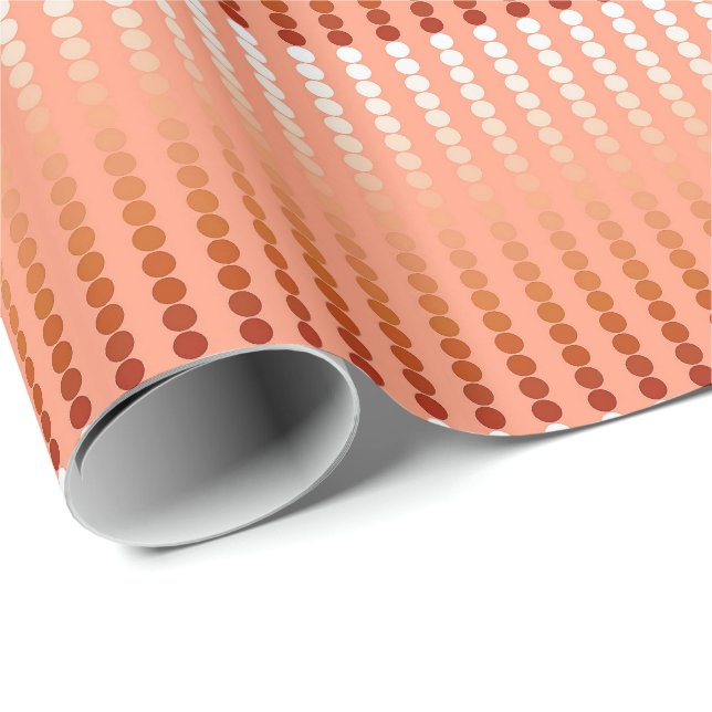 Satin dots - shades of peach wrapping paper (Roll Corner)