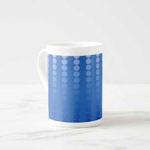Satin dots - shades of steel blue bone china mug