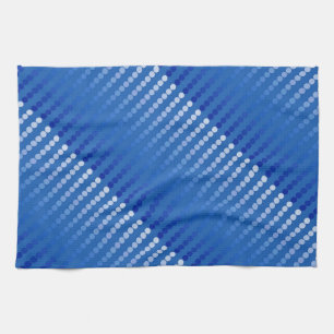 Satin dots - shades of steel blue tea towel