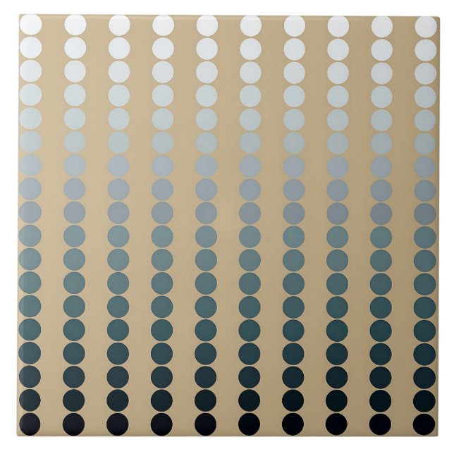 Satin dots - taupe and pewter grey ceramic tile (Front)