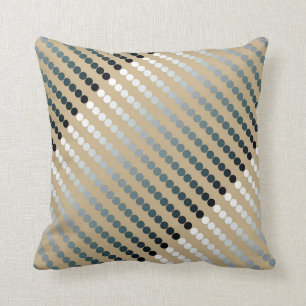 Satin dots - taupe and pewter grey cushion