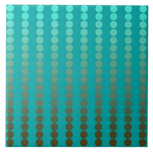 Satin dots - turquoise and pewter grey ceramic tile