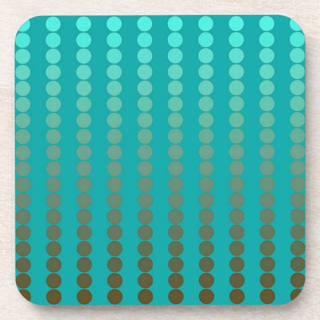 Satin dots - turquoise and pewter grey coaster (Front)