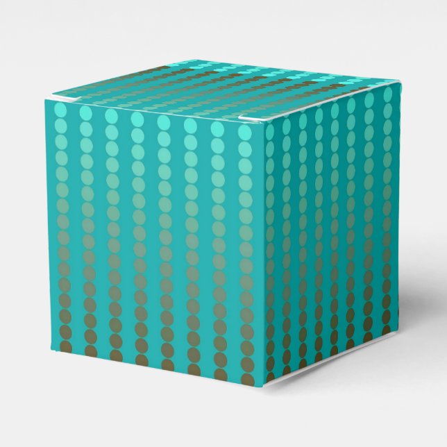 Satin dots - turquoise and pewter grey favour box (Front Side)