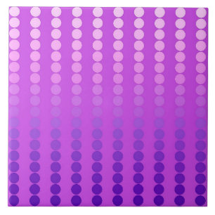 Satin dots - violet and orchid ceramic tile