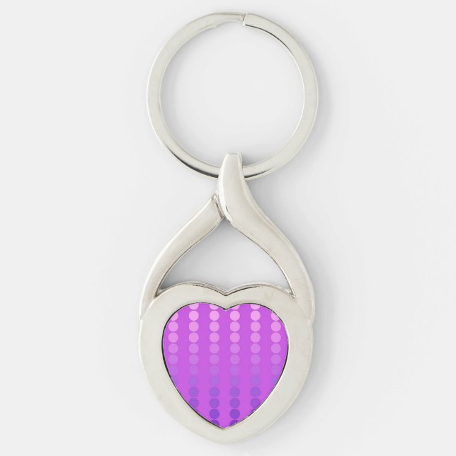 Satin dots - violet and orchid key ring (Front)