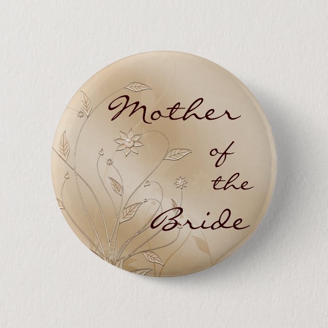 Satin Elegance Mother of the Bride 6 Cm Round Badge (Front)