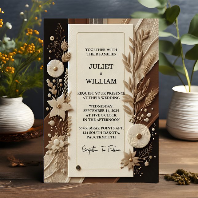 Satin Fabric Velvet Lace Linen Paper Wedding Invitation (Creator Uploaded)