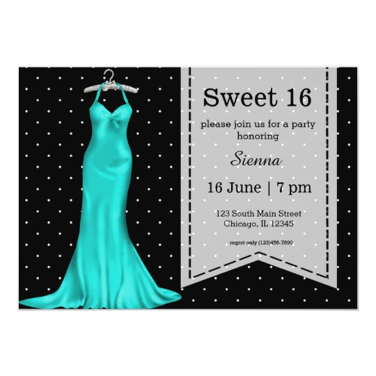 Satin gown sweet 16 card
