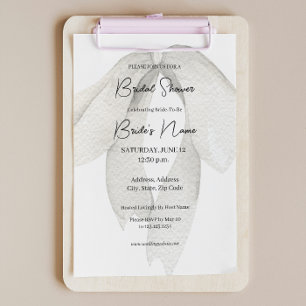 Satin Ivory Ribbon Bow Bridal Shower Invitation